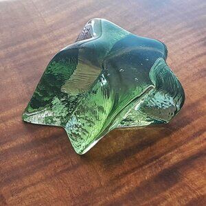 Fire & Light Shooting Star Signed Vintage Recycled Glass Celery Green Retro